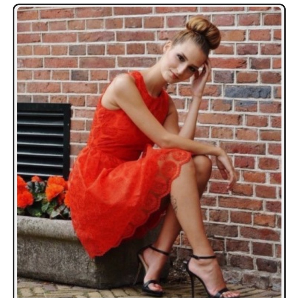 Zara Organza red dress size S